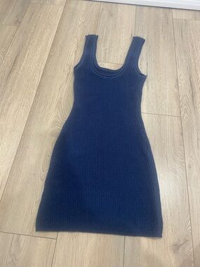 Dynamite Navy Ribbed Knit Tank Mini Dress